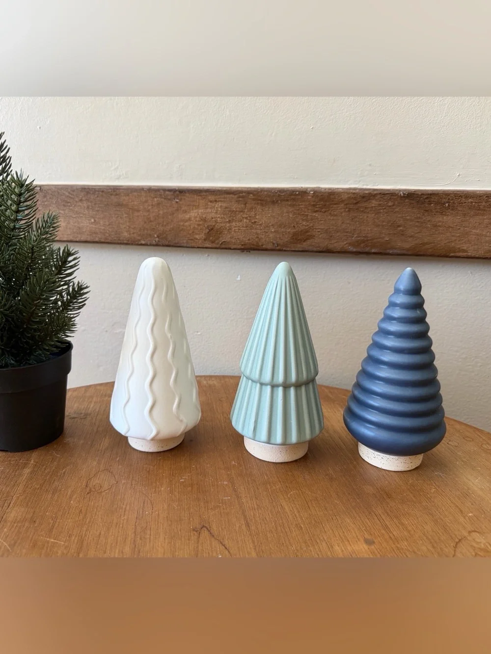 Target Ceramic Holiday Tree Trio in White, Light green and Navy